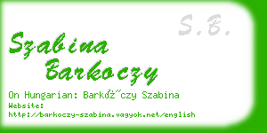 szabina barkoczy business card